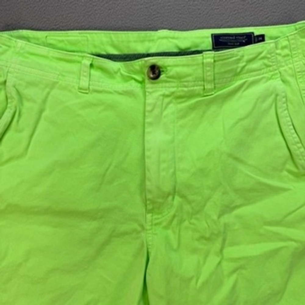 Vineyard Vines Island Short Slim Fit Mens 34 Green‎ Chino Cotton Beach Casual - Picture 2 of 11